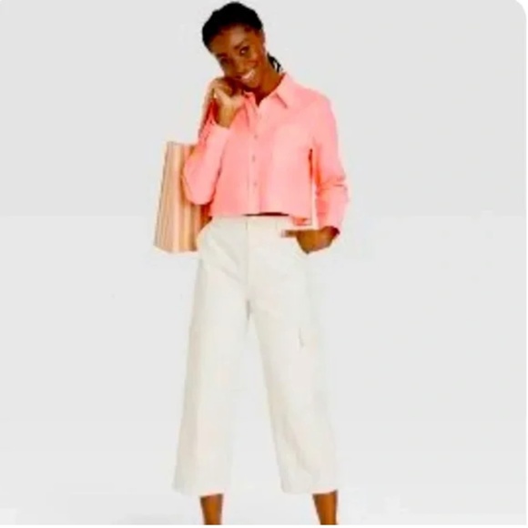 Universal Thread Cropped Button Down - Picture 1 of 6
